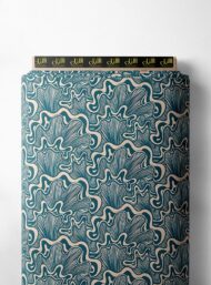 Wave ocean and sky style with blue colors