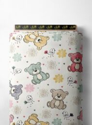 Bear animal style with pink,green colors