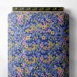 Bloom flower style with blue,yellow colors