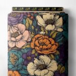 Petal flower style with orange,blue colors