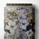 Bloom flower style with grey,white colors