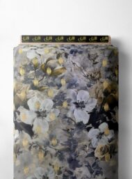 Bloom flower style with grey,white colors