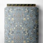 Leaf flower style with blue,white colors