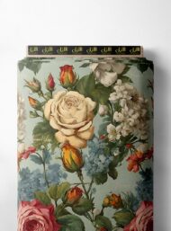 Rose flower style with pink,green colors