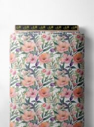 Leaf flower style with pink,green colors