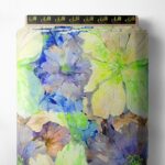 Bloom flower style with blue,green colors