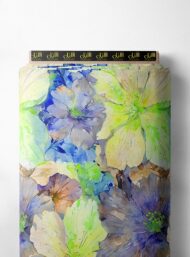 Bloom flower style with blue,green colors