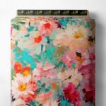 Bloom flower style with pink,green colors