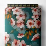 Bloom flower style with pink,green colors