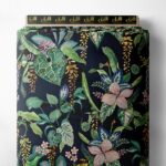 Leaf flower style with green,pink colors