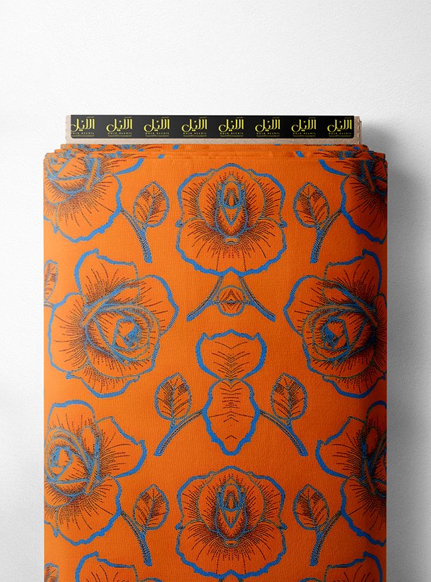 LAI01-1323_1-1.jpg Rose flower style with orange, blue colors - Image 1