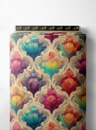 Bloom flower style with pink,blue colors