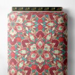 Leaf flower style with red,green colors