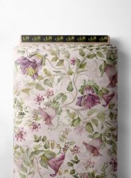 Bloom flower style with green, pink colors