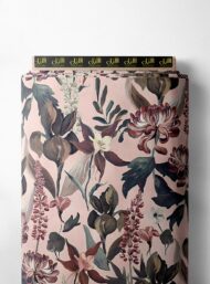 Leaf flower style with pink,green colors