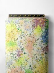 Bloom flower style with yellow,green colors