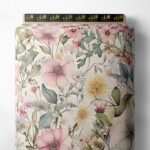 Bloom flower style with pink,green colors