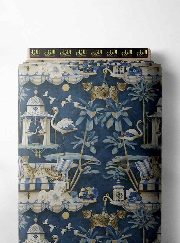 LAI01-1382_1-1.jpg Leopard nature style with blue,white colors - Image 1