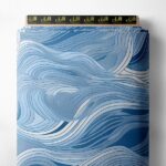 Wave ocean and sky style with blue, white colors