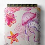 Jellyfish ocean and sky style with pink,yellow colors