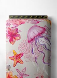 Jellyfish ocean and sky style with pink,yellow colors