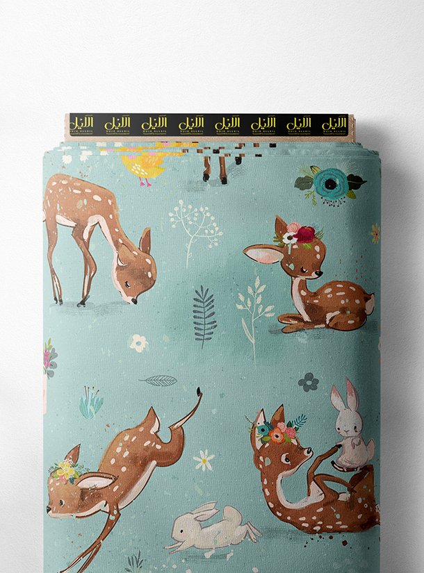 LAI01-1387_1-1.jpg Deer nature style with brown,green colors - Image 1