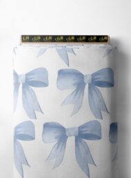 Bow others style with white, blue colors