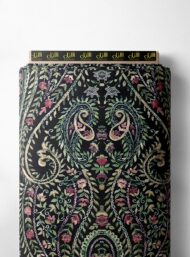 Leaf flower style with green,pink colors