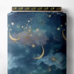 Moon mixed style with blue,yellow colors