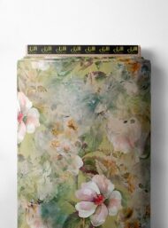 Petal flower style with green,pink colors