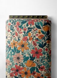 Petal flower style with red,green colors