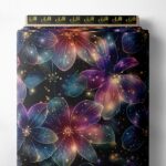 Petal flower style with blue, pink colors