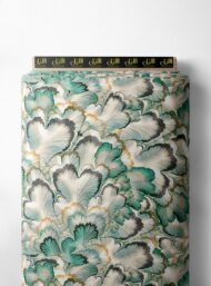 Leaf flower style with green,white colors