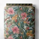 Petal flower style with pink,green colors