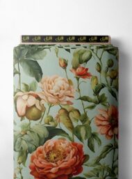 Leaf flower style with green,pink colors