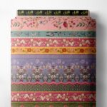 Leaf flower style with pink,green colors