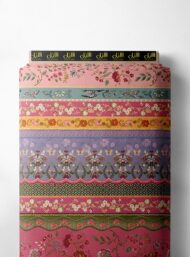 Leaf flower style with pink,green colors