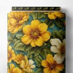 Bloom flower style with yellow,green colors