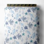 Shell ocean and sky style with blue, white colors