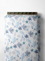 Shell ocean and sky style with blue, white colors