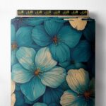 Petal flower style with blue, white colors