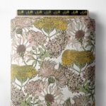 Bloom flower style with green,pink colors