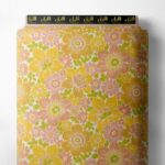 Bloom flower style with yellow,pink colors