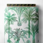 Palm nature style with green, white colors