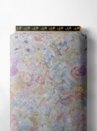 Bloom flower style with pink, green colors