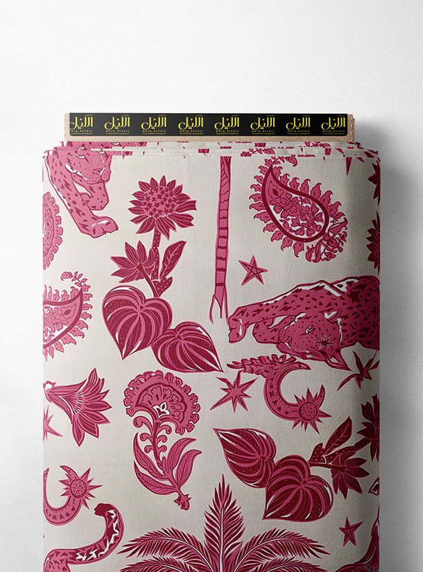 LAI01-1509_1-1.jpg Leopard nature style with pink, red colors - Image 1