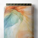 Flow abstract style with blue,orange colors