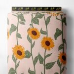 Sunflower flower style with orange,green colors