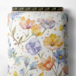 Bloom flower style with orange,blue colors