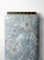 Bloom flower style with grey,white colors